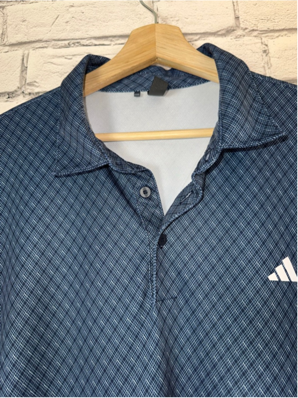 Men's Adidas Golf Polo Shirt Blue Geometric Patterned Polo Shirt size XL - Picture 4 of 7